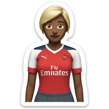 Woman wearing a Arsenal FC shirt  sticker