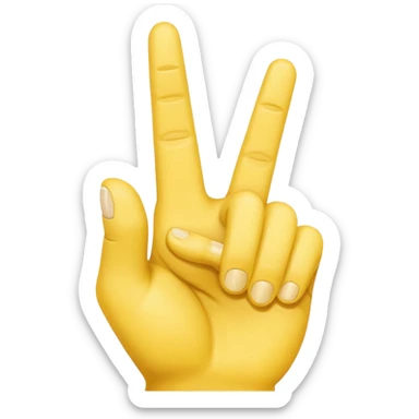 Yellow hand showing middle finger pointing finger and thumb together making a gun symbol sticker