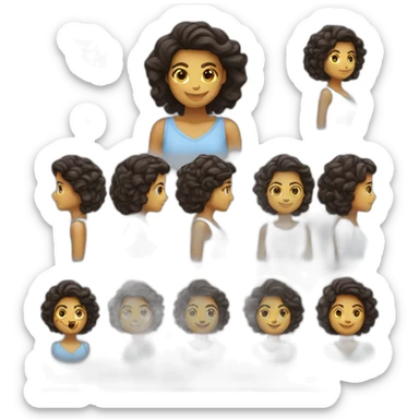 Mulher morena adulta corpo cabeça bonita carismática chamativa  sticker