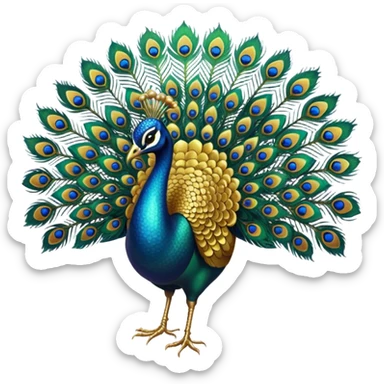 Golden peacock  sticker