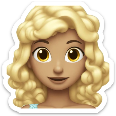 sirena con corazones y estrellas sticker