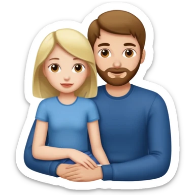 Girl sitting on guys lap sticker
