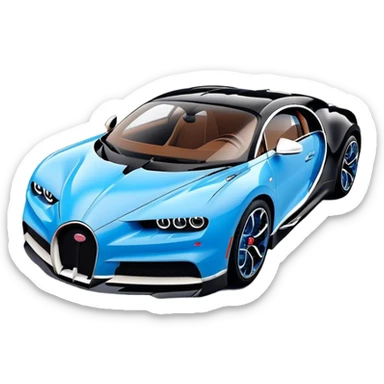 Bugatti Chiron - Bugatti (Model Year: 2022) (Iconic colour: Blue and black) sticker