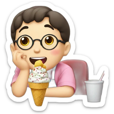 ShinChan eat icecream sticker