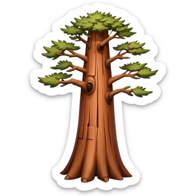 long slim sequoia tree no leaves sticker