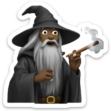 black gandalf smoking cigar sticker