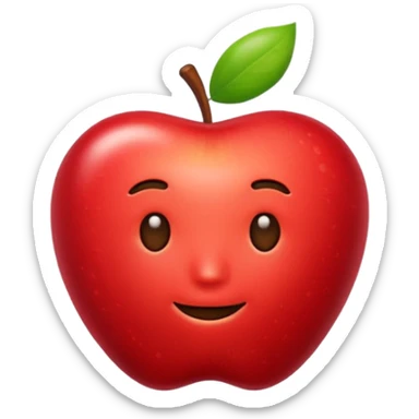 coffee bean apple style emoji with a slight shine sticker