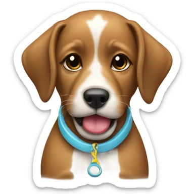 dog with pacifier sticker