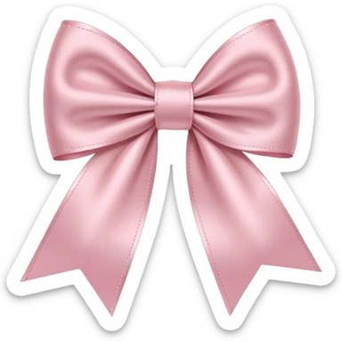 light pink ribbon bow sticker