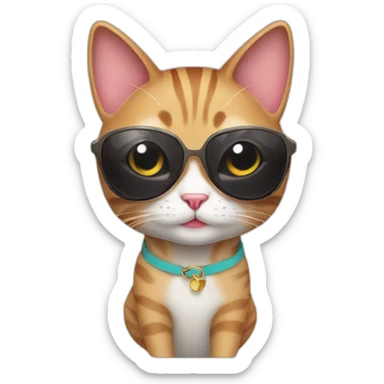 fashionista cat in bathing suit sticker