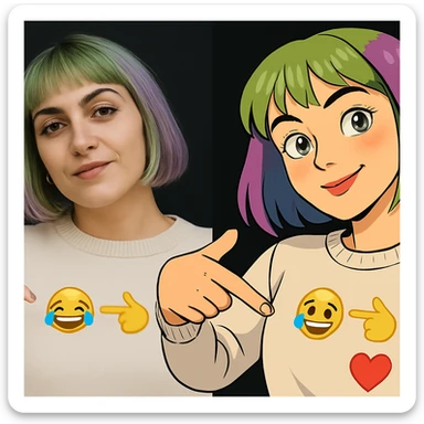 replace replicate to emojis and make the background black  sticker