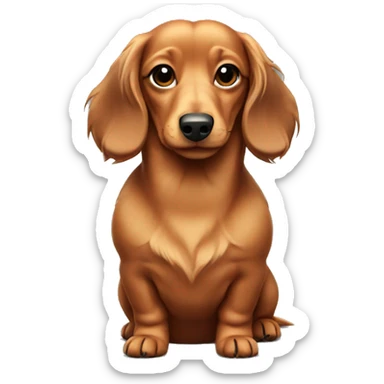 Chubby long hair dachshund  sticker