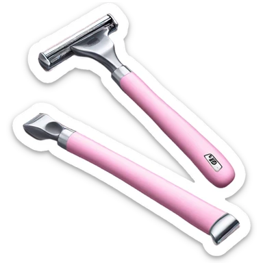 baby pink shaving razor sticker
