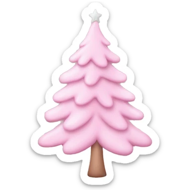 Baby pink Christmas tree sticker
