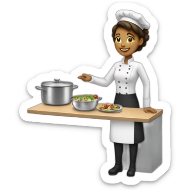 catering girl sticker