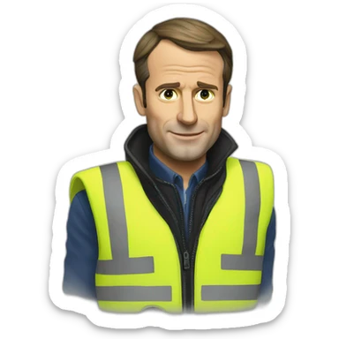 Macron yellow vest sticker