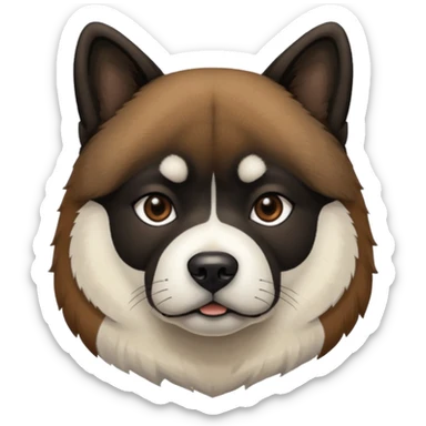 American akita full face black/brownish sticker