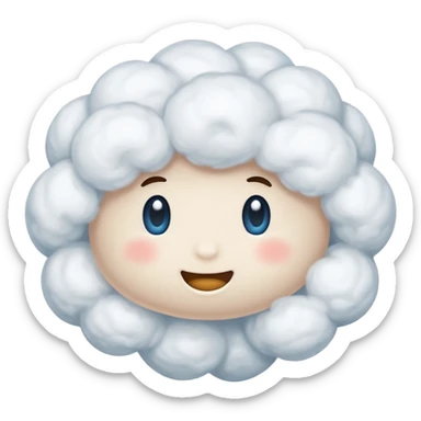 Cotton, soft fluffy ball sticker