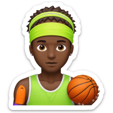 Basketball guy with neon headband sticker