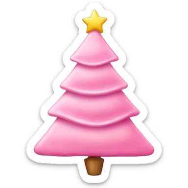 pink christmas tree with bow ornaments sticker