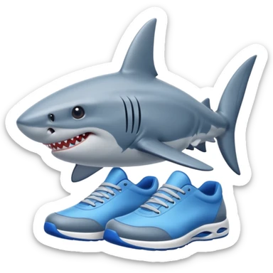 Shark with blue shoes sticker