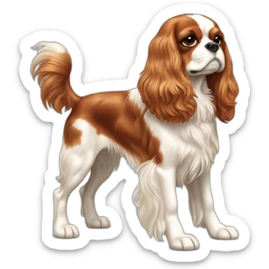 dog Cavalier King Charles Spaniel full height sticker