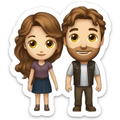 Brown hair 2023 Arthur and laura sticker