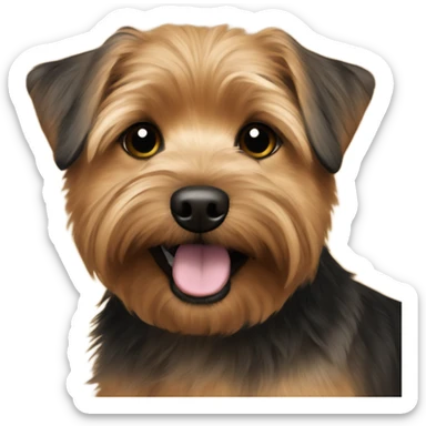 Brown black Norfolk terrier sticker
