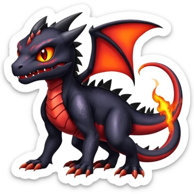 Shiny Epic Evil Badass Dark Charmeleon-Noibat-Salandit-Litten-Hybrid sticker