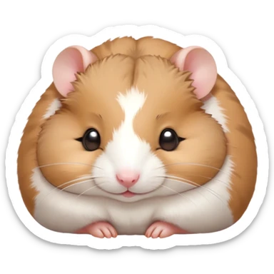Meme-Worthy Cute Sleeping Brown and White Banded Hamster Portrait Emoji, Head resting peacefully with a contented smile, showcasing a delightfully compact build and a luxuriously soft banded fur of brown and white, eyes shut in a serene nap, Simplified yet hilariously adorable features, highly detailed, glowing with a soft, drowsy light, high shine, relaxed and utterly lovable, stylized with an air of playful laziness, bright and heartwarming, soft glowing outline, capturing the essence of a comically sleepy hamster, so meme-worthy it feels like it could instantly become the next viral sensation of adorable slumber! sticker