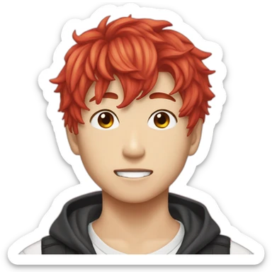 Bang chan with red hair sticker