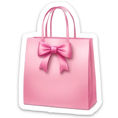 light pink shopping bag with bow sticker