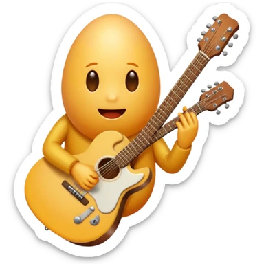 Faceless Egg playing a guitar sticker