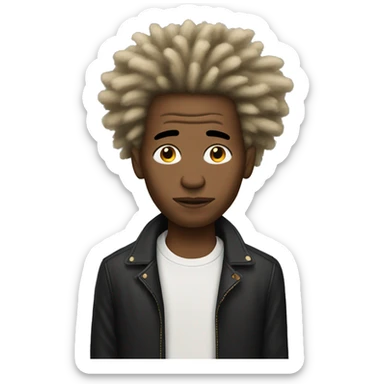 african american man with hair like basquiat  sticker