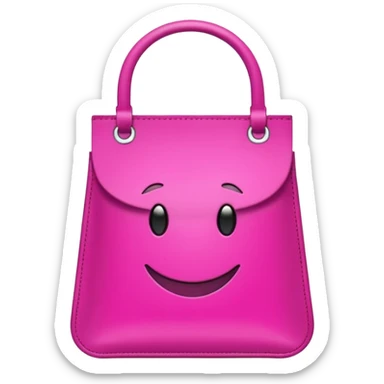 "Bolsa fucsia con asas, logo blanco de DRUNI PERFUMERÍAS, estilo emoji, fondo transparente" sticker