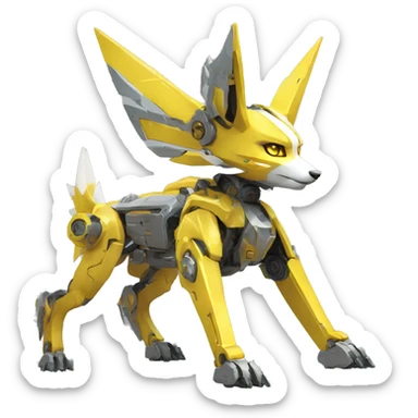 Futuristic mechanical Jolteon-mecha full body sticker