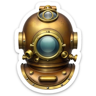 The helmet of a diving suit sticker