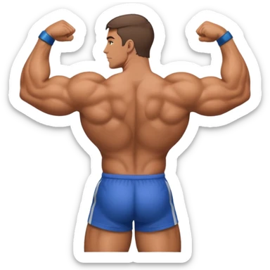 Bodybuilder flexing back sticker