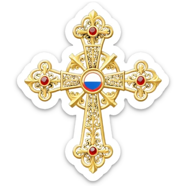 Russian Empire cross  sticker