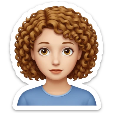 White woman with short curly hair light brown  sticker