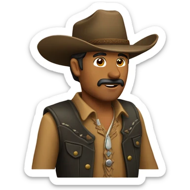 Vaquero escuchando una conversación  sticker