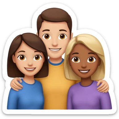 Three friends talking and looking each other sticker