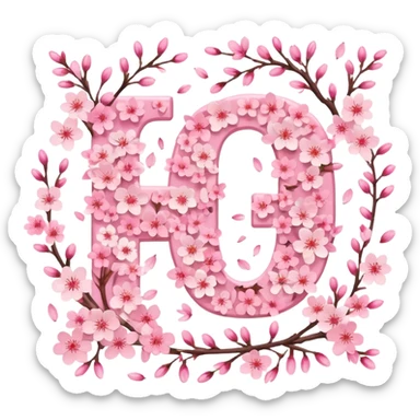 The name tailor made out of cherry blossoms  sticker