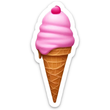 Ice cream cone with an pink ice cream scoop  sticker