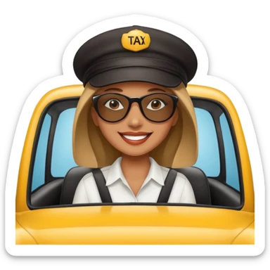 woman taxi driver sticker