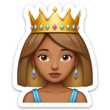 Chica piel morena con corona 👸🏽 sticker