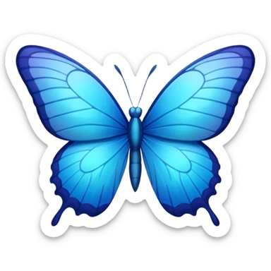 blue butterfly, vibrant, minimal sticker