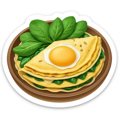 Egg Omelet with Spinach and Mushrooms sticker