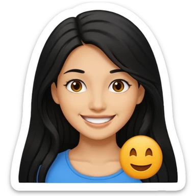Mujer trigueña pelo negro largo sticker
