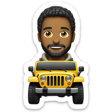 bold man with beard riding Jeep jk sticker